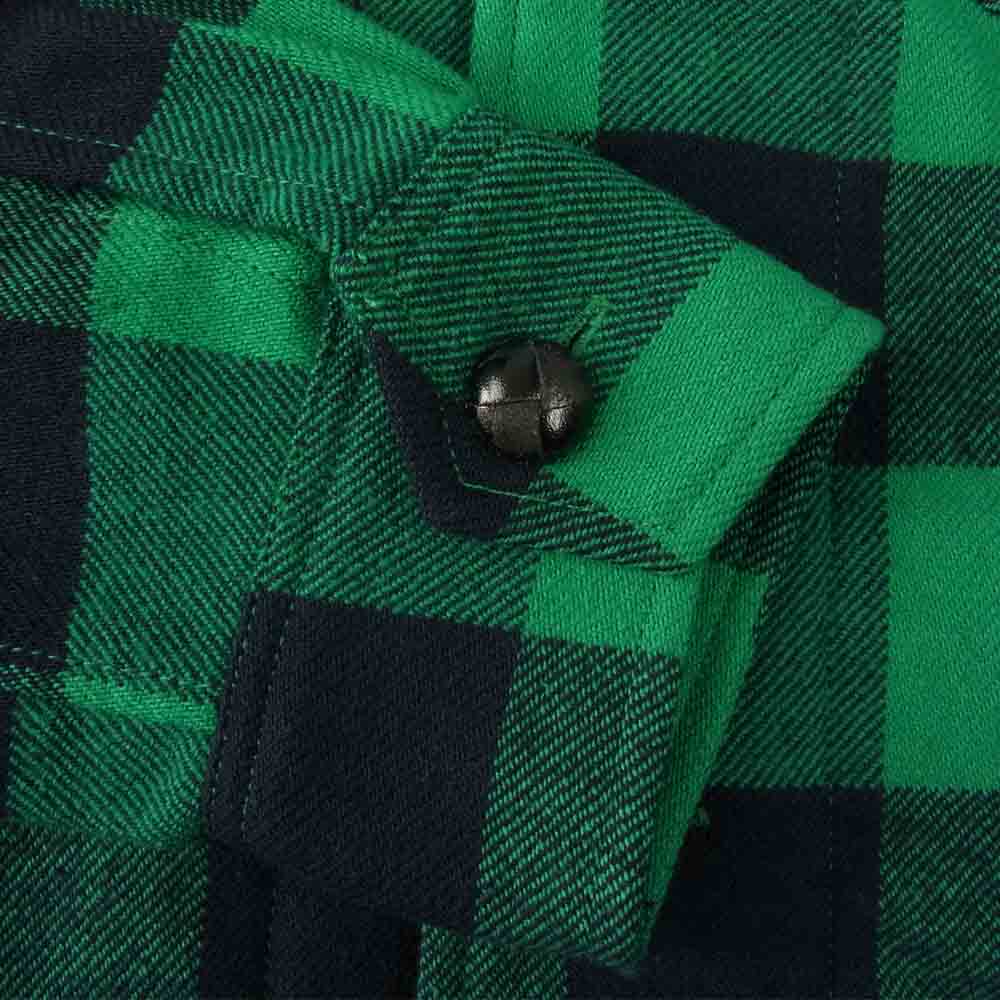 TMT ティーエムティー 18AW TSH-F1803 COTTON-WOOL BUFFALO CHECK SHIRTS コットン ウール バッファロー チェック シャツ ブラック系 グリーン系 M【極上美品】【中古】