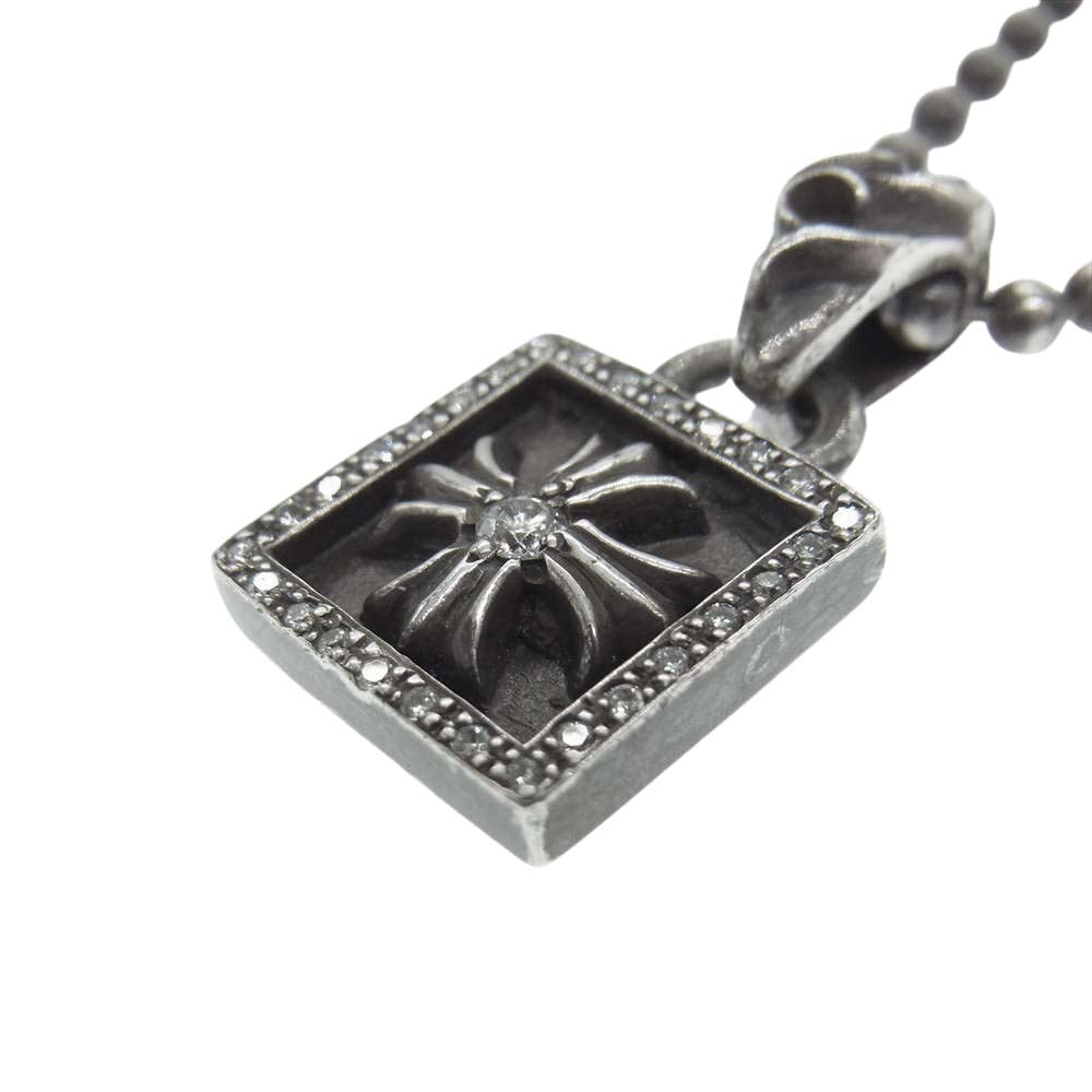 CHROME HEARTS クロムハーツ(原本無) FRAMED CH PLUS フレームド CHプラス ダイヤ ネックレス【中古】