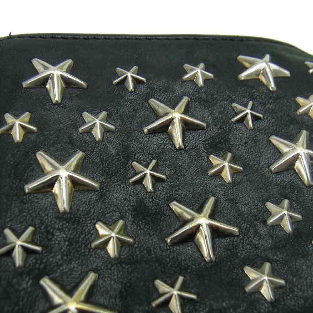 JIMMY CHOO ジミーチュウ スター スタッズ 2つ折り 財布 ブラック系【中古】