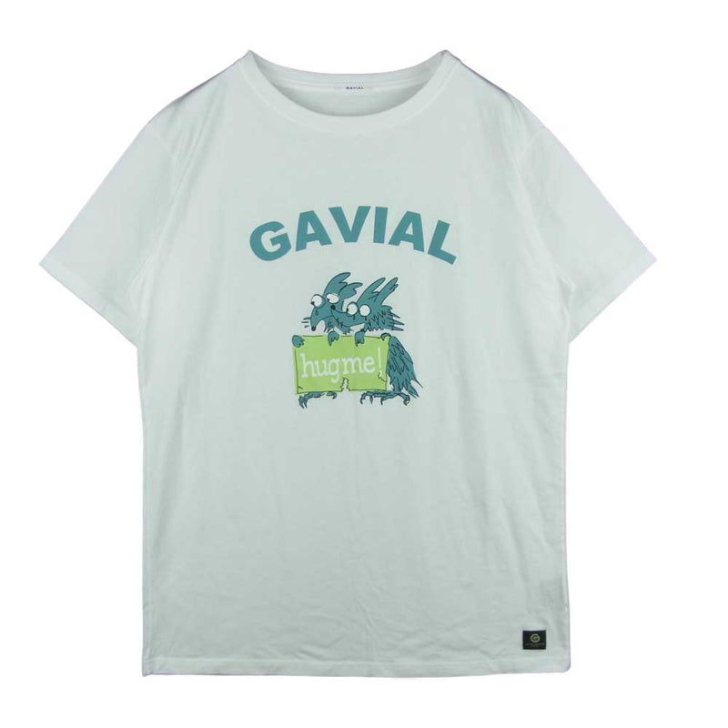 GAVIAL ガヴィル S/S Tee hug me ! ハグミー! 半袖 Tシャツ コットン 日本製 ホワイト系 M【中古】