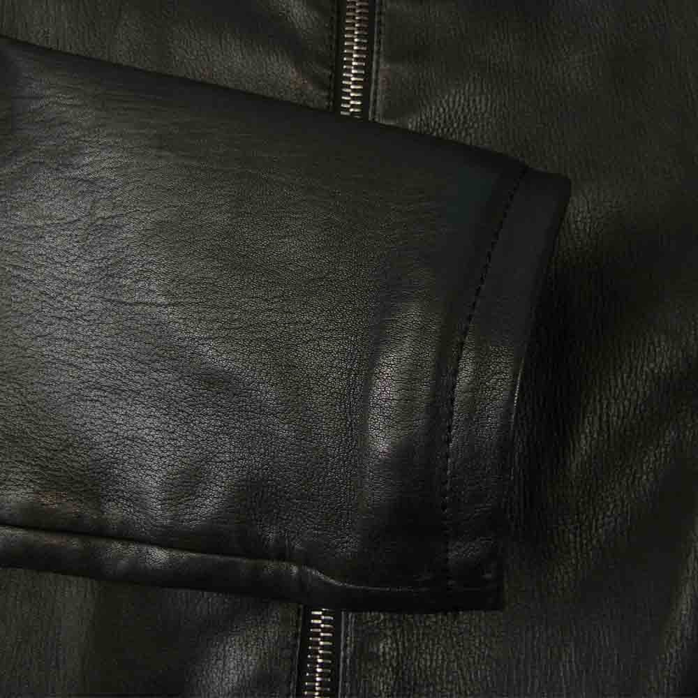 DOLCE&GABBANA ドルチェアンドガッバーナ G9BF2L 国内正規品 ゴートレザー ブルゾン ジャケット ブラック系 50【中古】