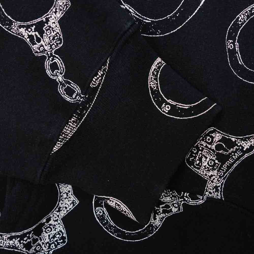 Supreme シュプリーム 17AW Handcuffs Hooded Sweatshirt ハンドカフス フーデッド スウェット シャツ ブラック系【極上美品】【中古】