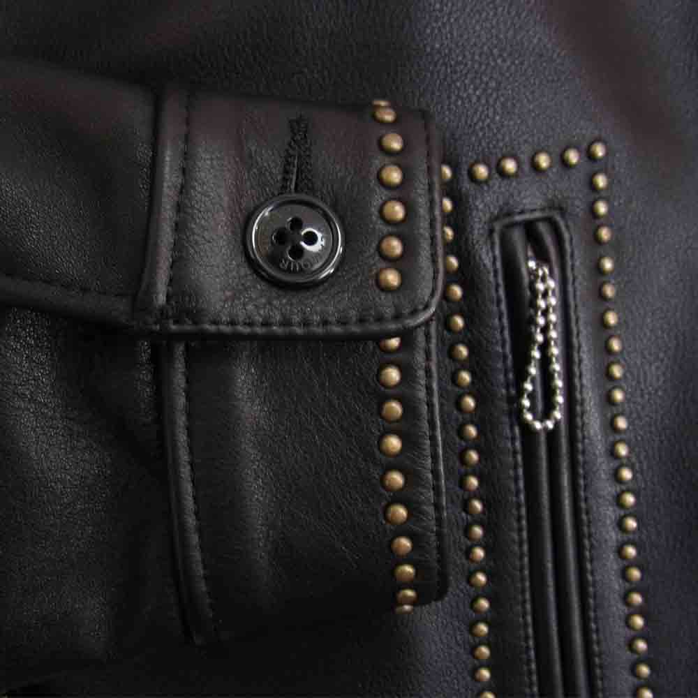 HYSTERIC GLAMOUR ヒステリックグラマー 02213LB01 カウレザー スタッズ ブルゾン ライダース ジャケット ブラック系 L【美品】【中古】