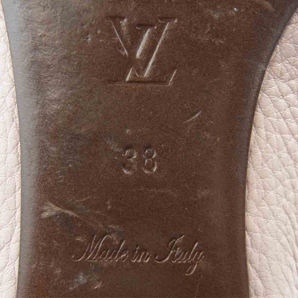 LOUIS VUITTON ルイ・ヴィトン リボン レザー パンプス MA0096 ピンク系 38【中古】