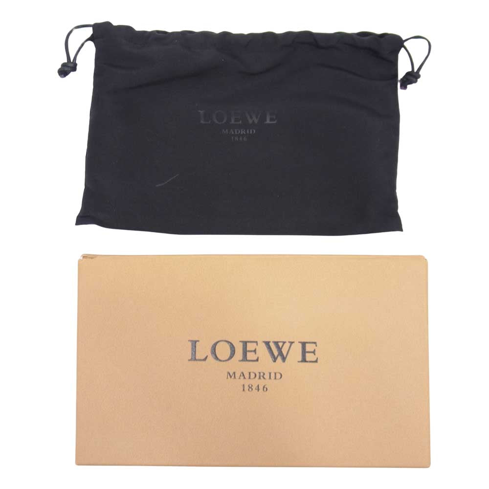 LOEWE ロエベ 南京錠ジップ アナグラム 長財布 ベージュ系【中古】