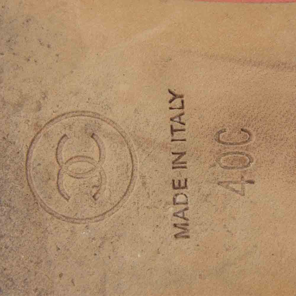 CHANEL シャネル ココマーク カメリア サンダル イタリア製 オレンジ系 40C【中古】