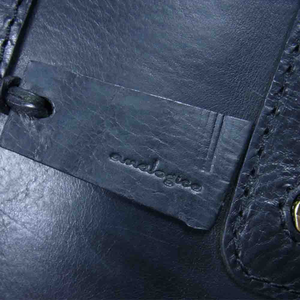 アナロジコ tot-20 ミッスーリ レザー トート バッグ ブラック系【中古】