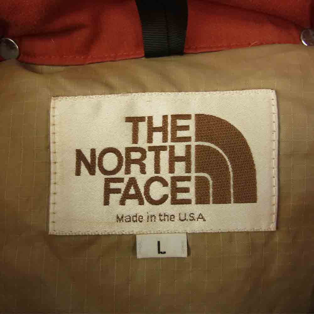THE NORTH FACE ノースフェイス 80s 茶タグ USA製 フード ダウン ジャケット オレンジ系 L【中古】