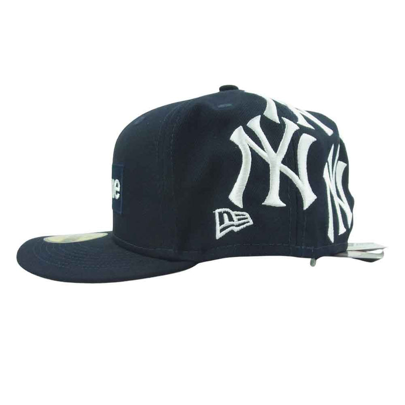 SUPREME シュプリーム 21AW×New York Yankees Box Logo New Era Cap ニューヨークヤンキース ボックスロゴ刺繍ベースボールキャップ ニューエラ ブラック