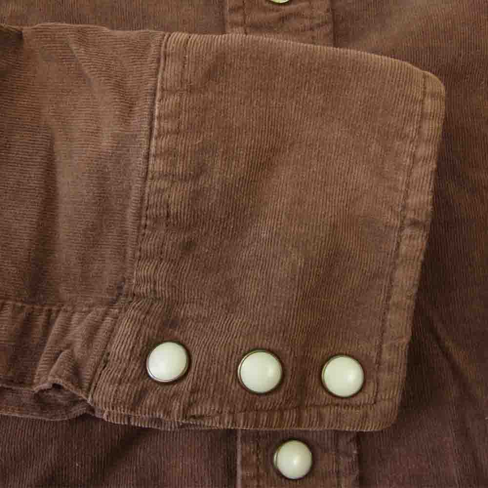 AKM エイケイエム ×Wrangler WLS410 E632-2406 ラングラー コーデュロイ ウエスタン 長袖 シャツ ブラウン系 L【中古】
