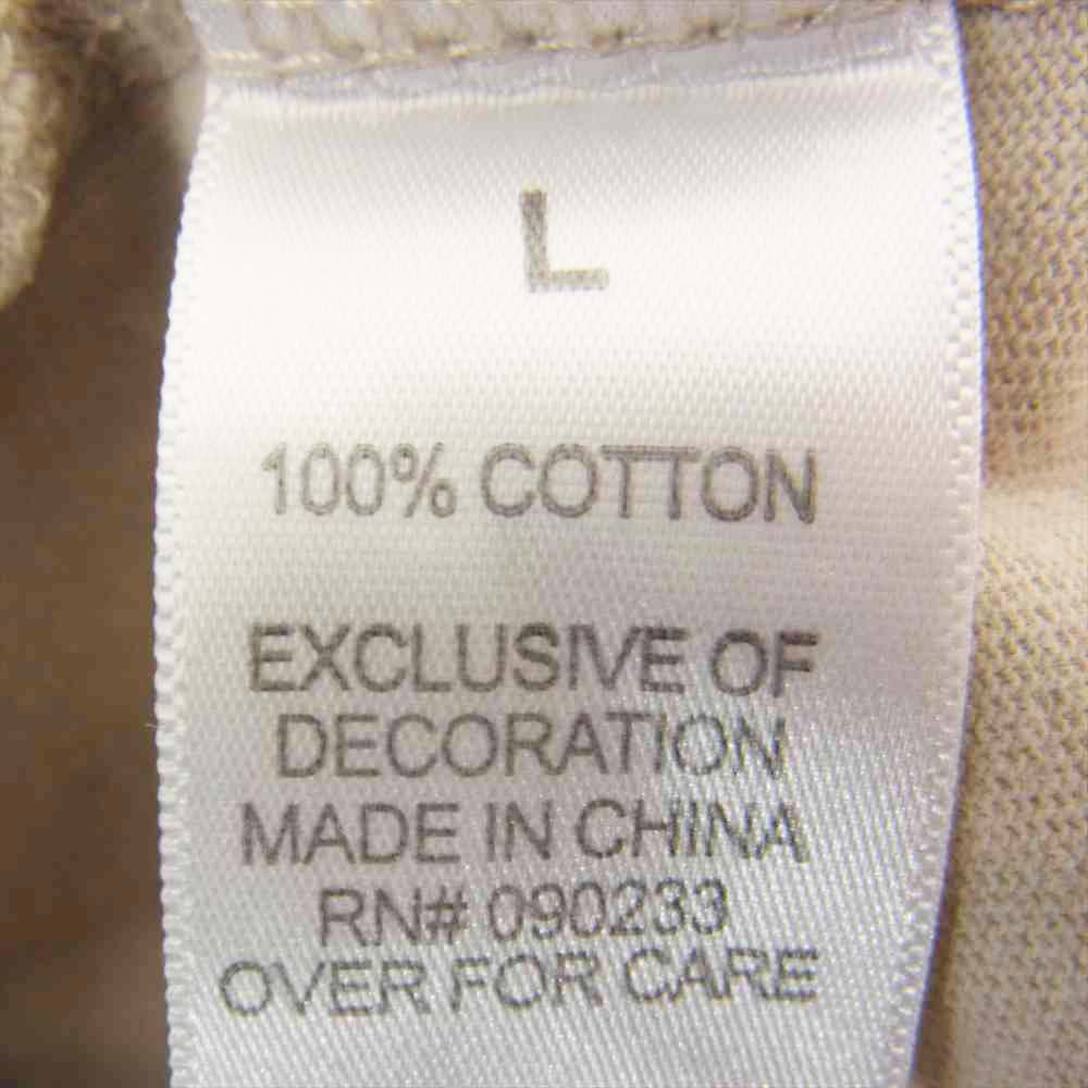 FEAR OF GOD フィアオブゴッド ESSENTIALS FOG 背面タグ サイドスリット クルーネック カットソー 半袖 Tシャツ ベージュ系 L【中古】