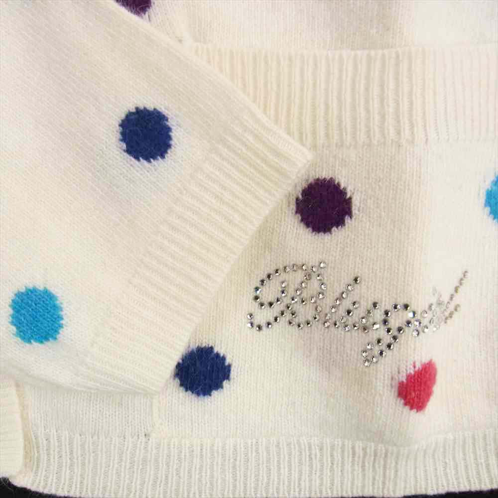 BLUGIRL ブルーガール Blumarine ブルマリン ドット ラインストーン カーディガン ホワイト系 144D38【中古】