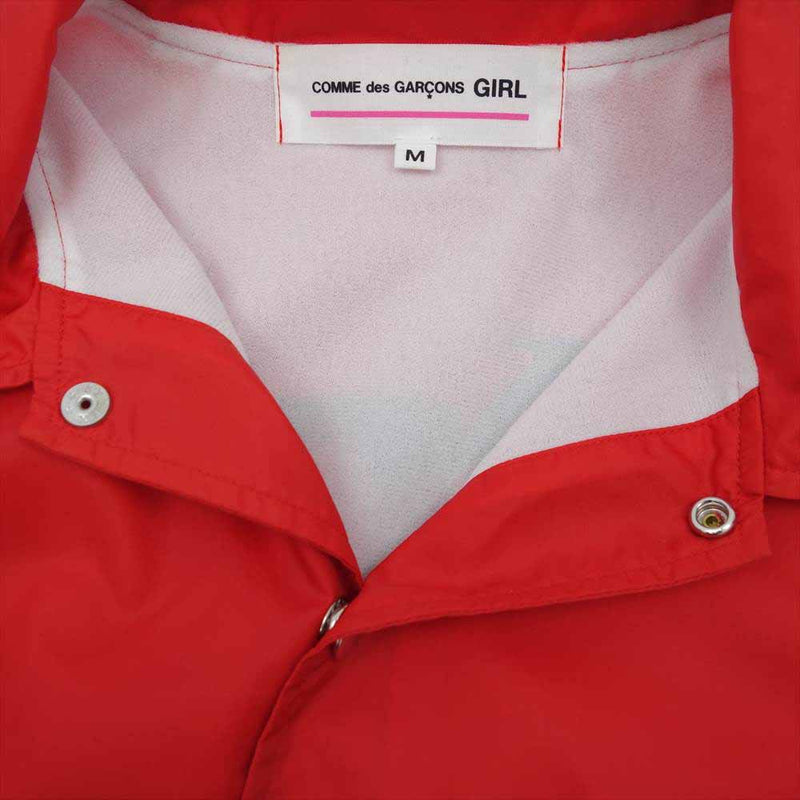 COMME des GARCONS コムデギャルソン GIRL NY-J501 AD2019 ガール バックロゴプリント コーチジャケット  レッド系 M【中古】