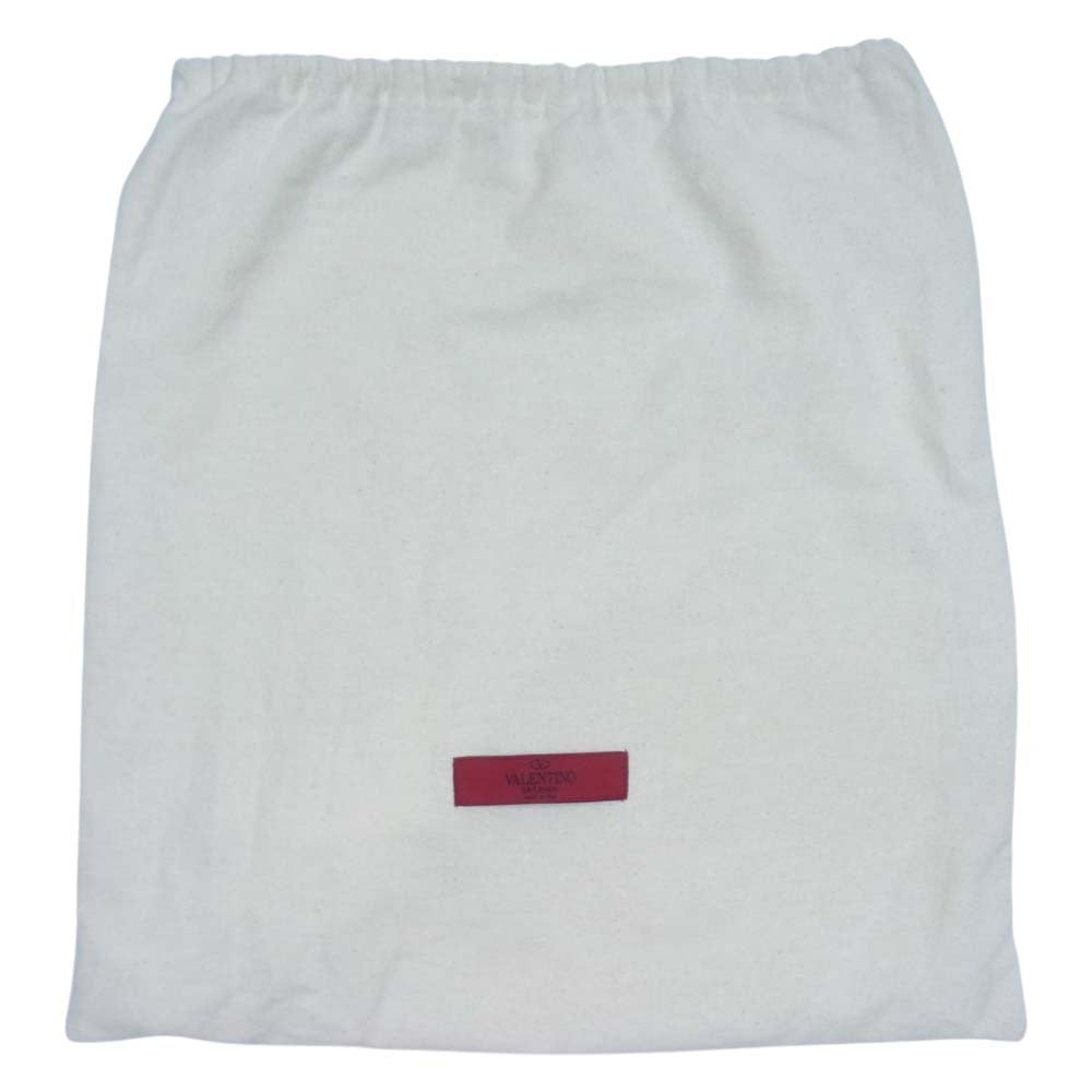 VALENTINO ヴァレンティノ ロックスタッズ グレインカーフスキン ミニバッグ アイボリー系【中古】