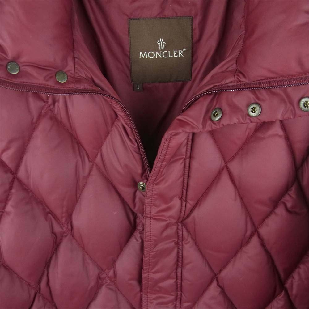 MONCLER モンクレール 国内正規品 41370-00-68959 フード収納可能 キルティング ダウン ジャケット ワインレッド系 1【中古】