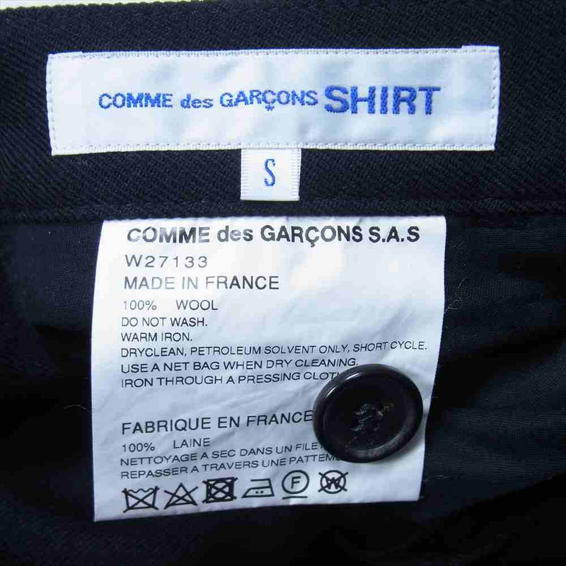 COMME des GARCONS コムデギャルソン W27133 SHIRT ウール テーパードパンツ ブラック系 S【中古】