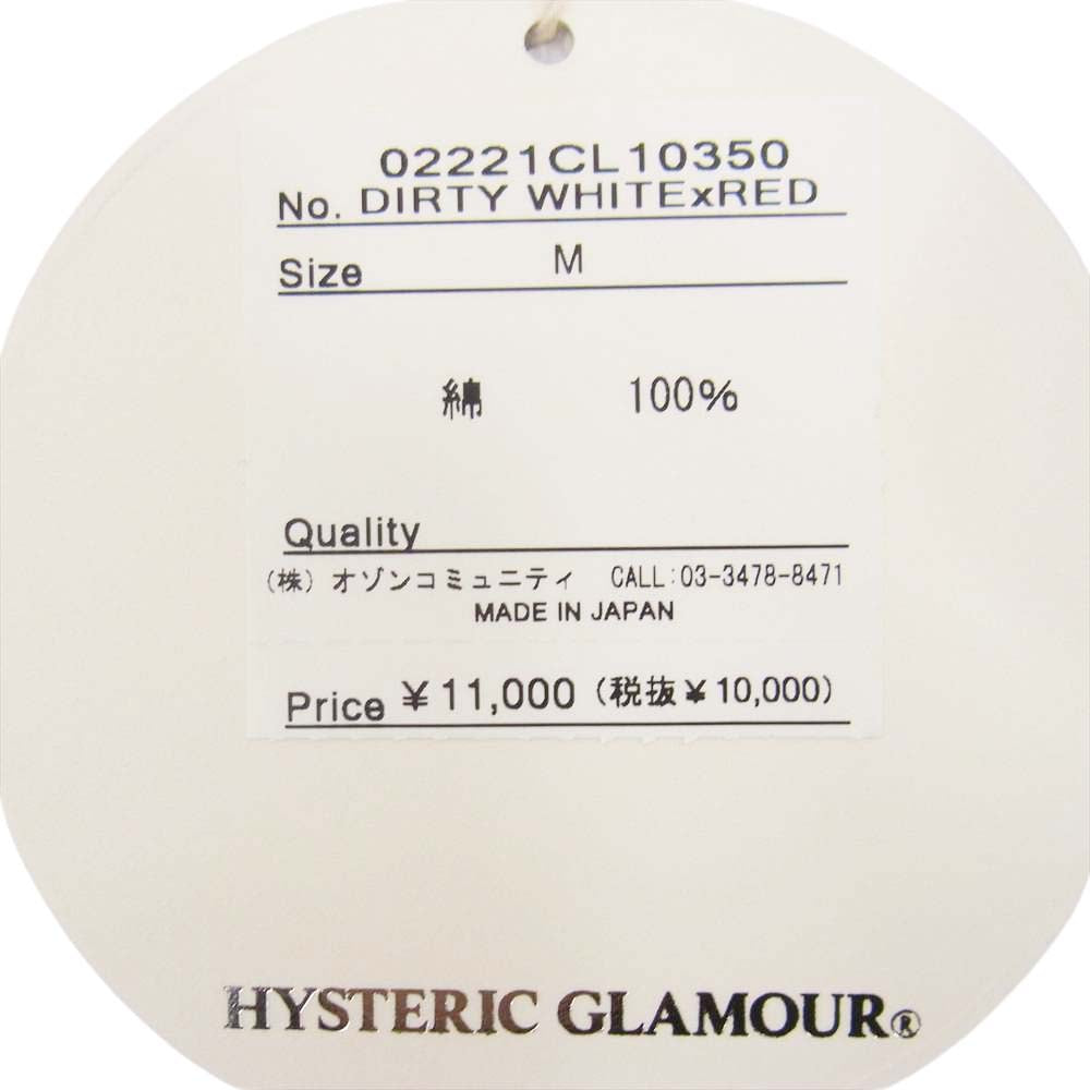 HYSTERIC GLAMOUR ヒステリックグラマー 22SS 02221CL10 RAINBOW WOMAN レインボー ウーマン ラグラン 七分袖 シャツ ホワイト系 レッド系 M【新古品】【未使用】【中古】