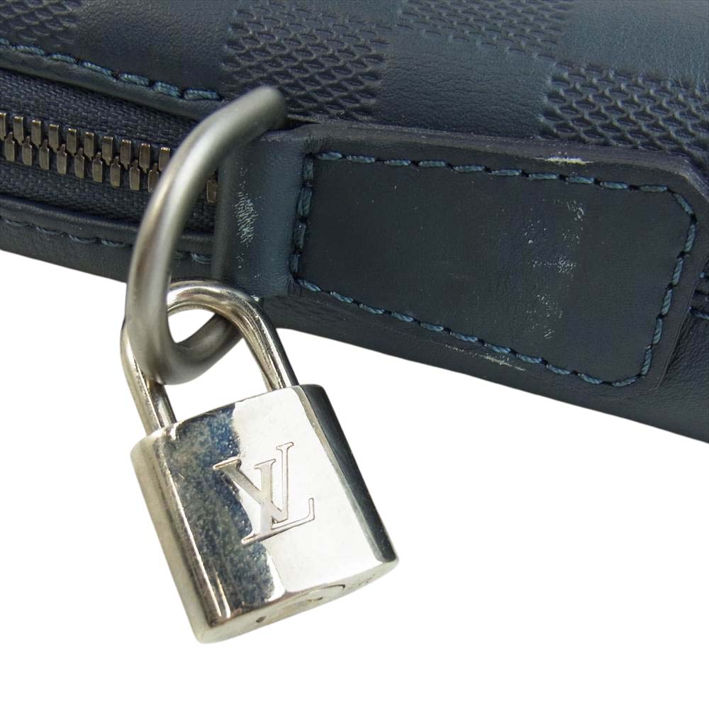 LOUIS VUITTON ルイ・ヴィトン N41327 ダミエアンフィニ ポルトドキュマンジュール ブリーフケース ネイビー系【中古】