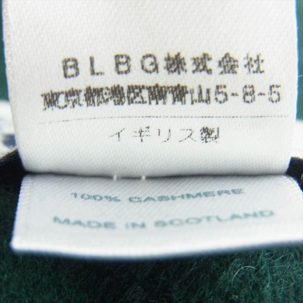 ジョンストンズ 国内正規品 カシミヤ100% 大判 マフラー ストール ダークグリーン系【中古】