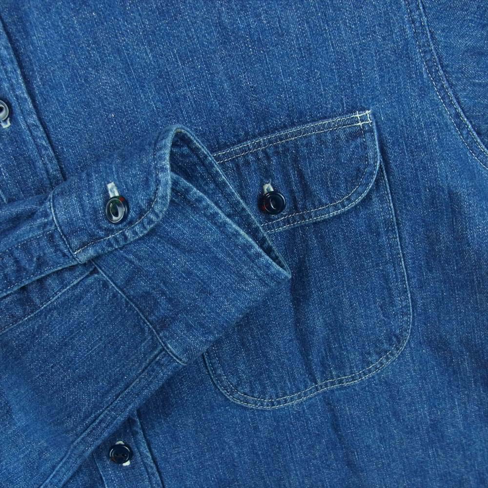 TENDERLOIN テンダーロイン T-DENIM STAND SHT デニム スタンドカラー 長袖 シャツ インディゴブルー系 L【中古】