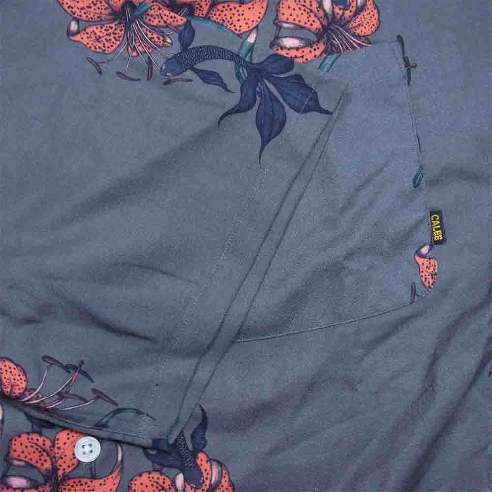 CALEE キャリー × 村上実帆 21SS MIHO MURAKAMI ALLOVER FLOWER PATTERN S/S SHIRT ハワイアン アロハ シャツ ダークグレー系 XL【美品】【中古】