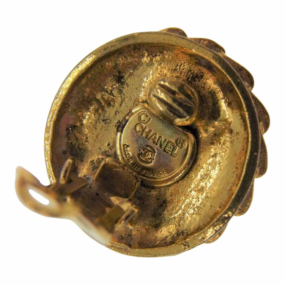 CHANEL シャネル マドモアゼル ラインストーン イヤリング ゴールド系【中古】