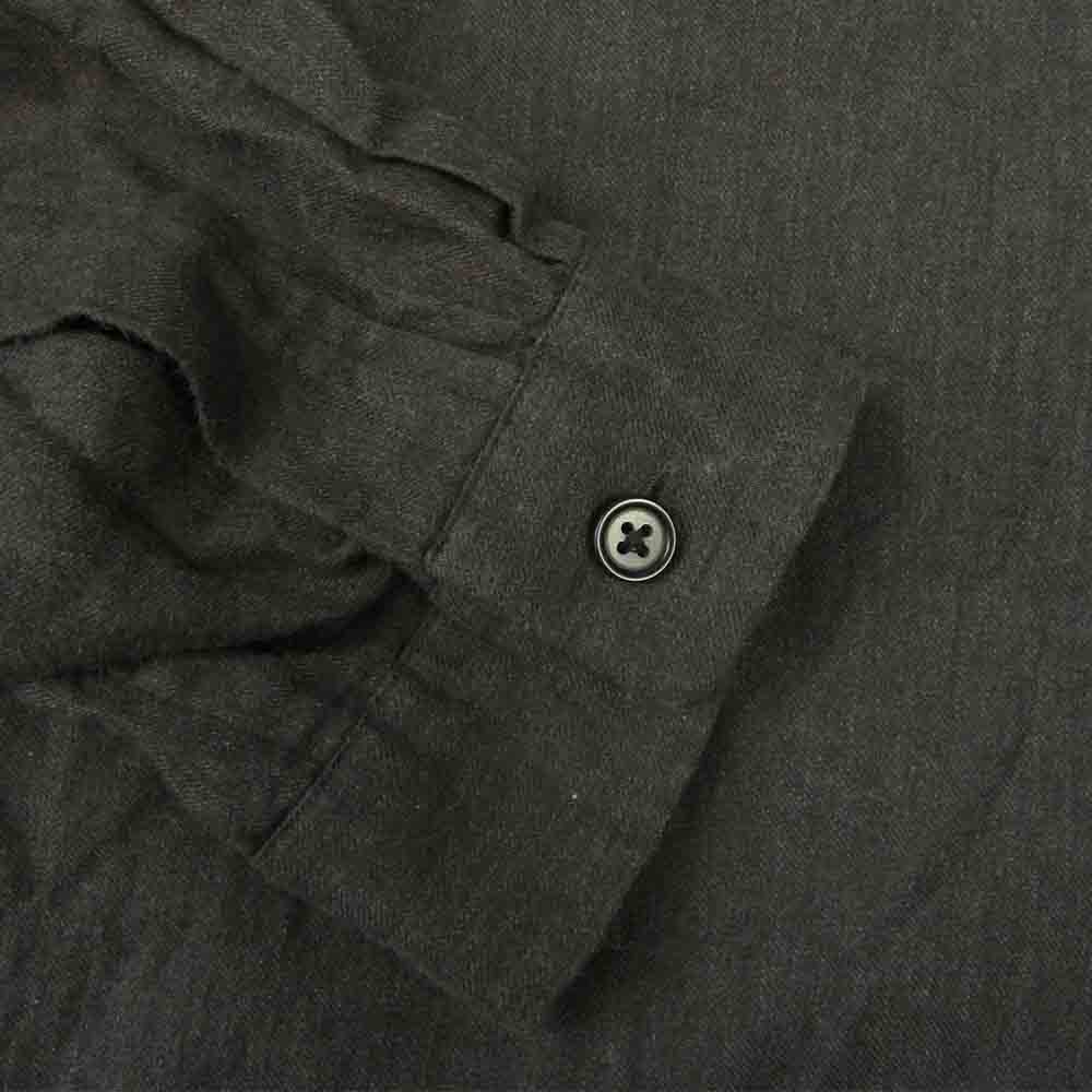 YAECA ヤエカ 47153 コットンラミー プルオーバー 長袖 シャツ チャコール系 2【中古】