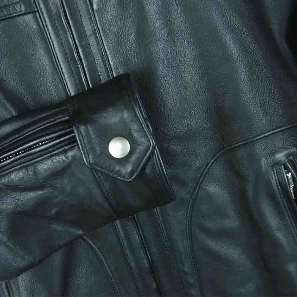 AKM エイケイエム B063-COW016 QUILTING RIDERS 裏地カモフラ カウレザー キルティング シングル ライダース ジャケット ブラック系 S【中古】
