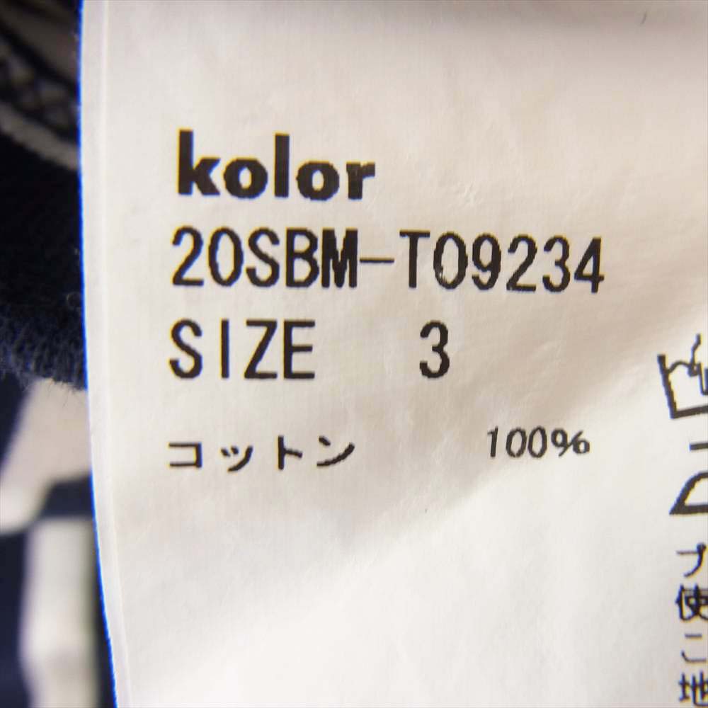 kolor カラー BEACON ビーコン 21SS 20SBM-T09234 ドッキング カットソー Tシャツ 半袖 ブラック系 3【美品】【中古】