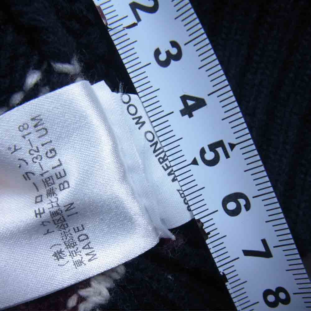 DRIES VAN NOTEN ドリスヴァンノッテン 国内正規品 カシミア混 ワッペン刺繍 ノースリーブ Vネック ニット セーター ベスト ネイビー系 S【中古】