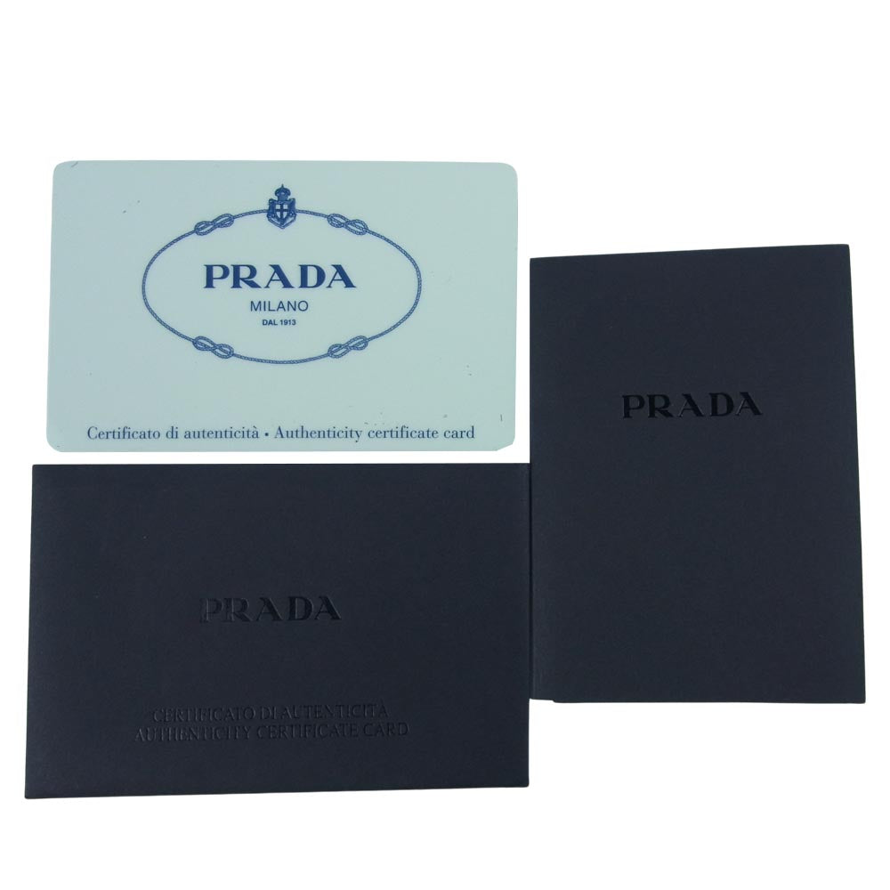 PRADA プラダ BN1407 TESSUTO GAUFRE ギャザー 2way ショルダー ハンド バッグ ブラック系【美品】【中古】