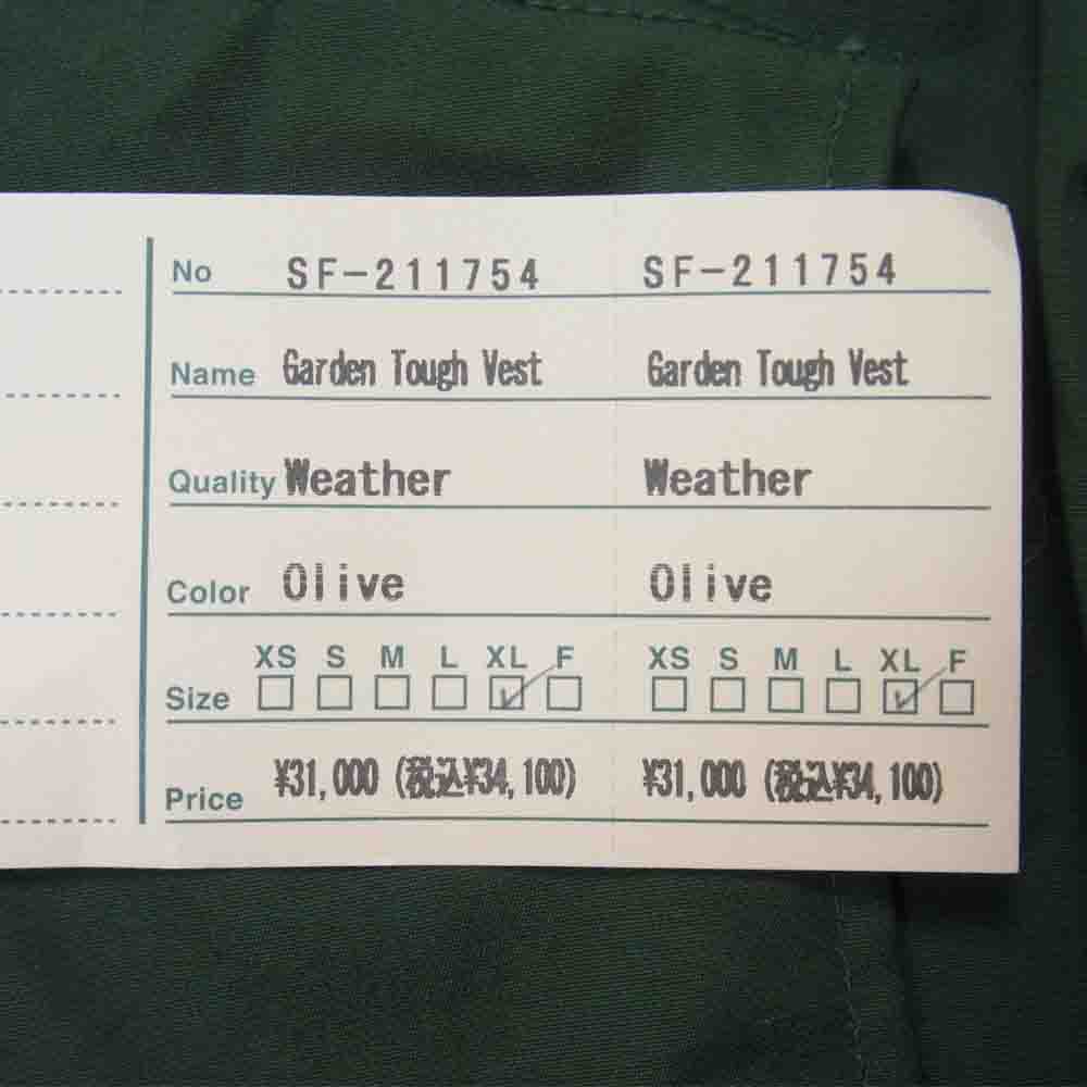 SASAFRAS ササフラス SF-211754 GARDEN TOUGH VEST ガーデン タフ ベスト カーキ系 XL【新古品】【未使用】【中古】