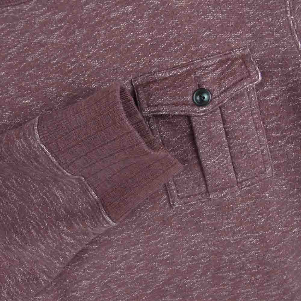 RRL ダブルアールエル 一つ星 黒タグ 胸ポケット 霜降り スウェット コットン 中国製 ワインレッド系 S【中古】