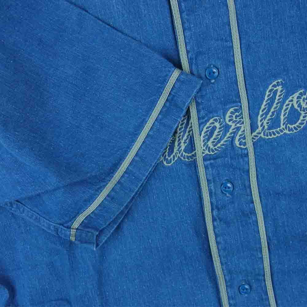TENDERLOIN テンダーロイン 21SS BASEBALL SHT S/S DENIM RH WASH デニム ベースボール 半袖 シャツ インディゴブルー系 M【極上美品】【中古】