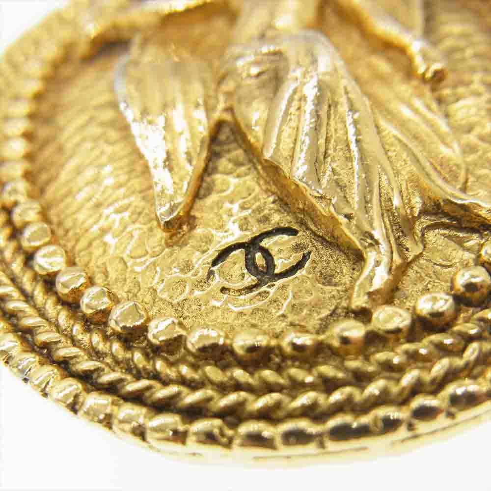 CHANEL シャネル ココマーク 天使 ブローチ ゴールド系【中古】