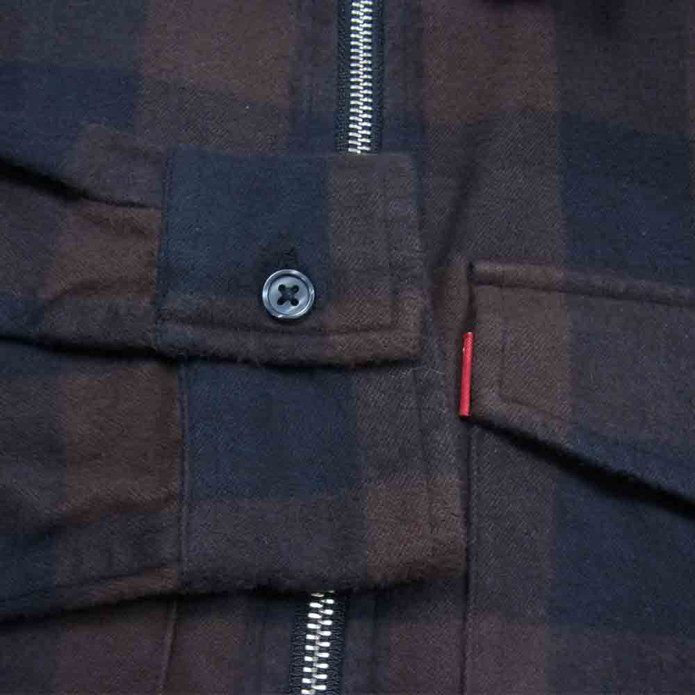 Supreme シュプリーム 16SS Buffalo Plaid Flannel Zip Shirt ブラウン系 S【中古】