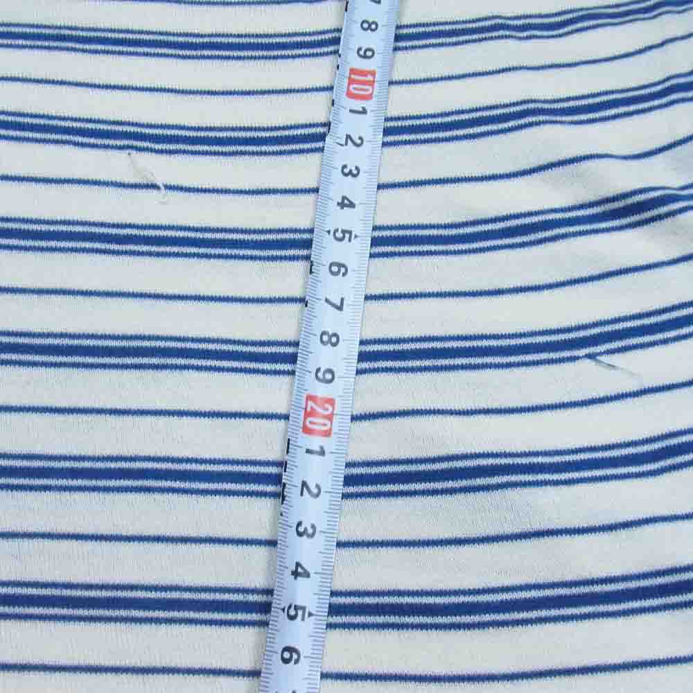 JOHN SMEDLEY ジョンスメドレー 英国製 ボーダー ニット ポロシャツ セーター ホワイト系 M【中古】
