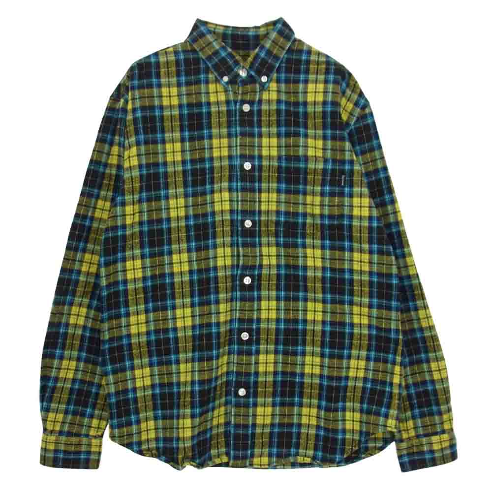 Supreme シュプリーム Flannel Shirt ネル シャツ イエロー系 ブルー系 S【中古】