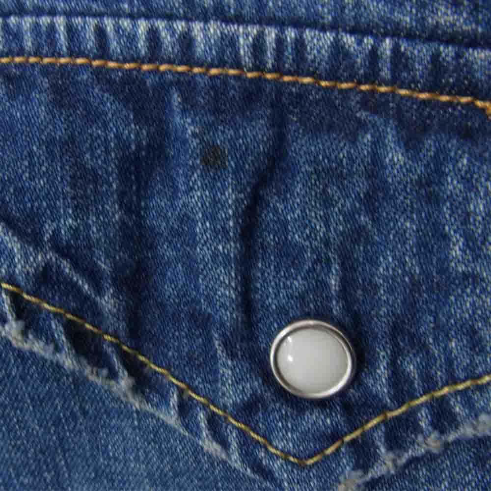 REMI RELIEF レミレリーフ フラワー スタッズ デニム 長袖 インディゴブルー系 M【中古】