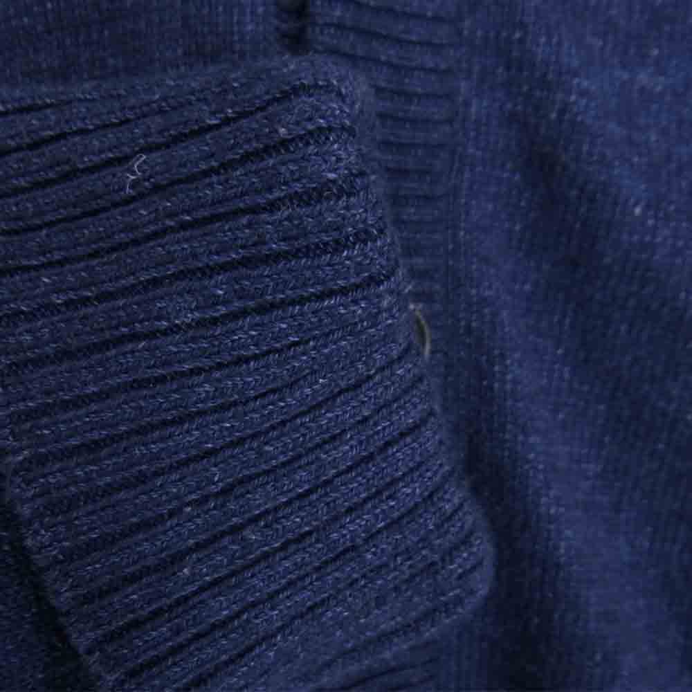 ファクトリエ スーピマコットン Vネック ニット カーディガン ネイビー系 M【中古】