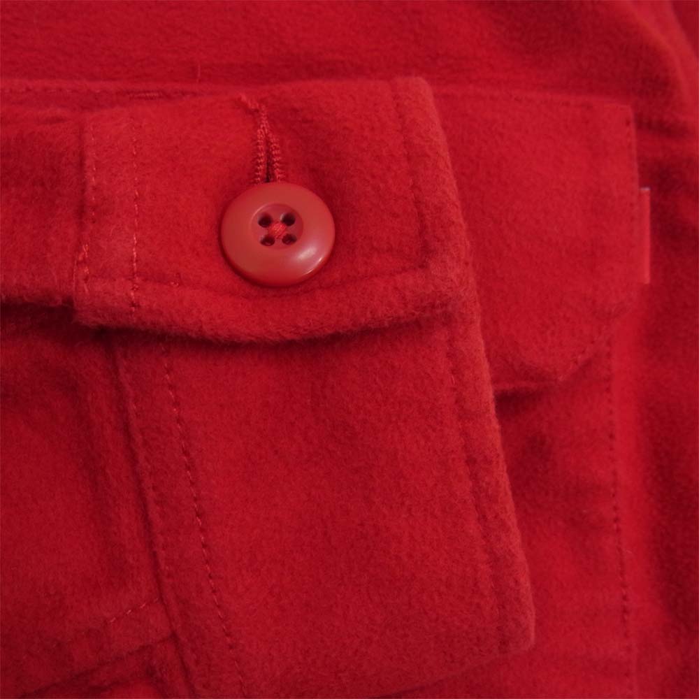 Supreme シュプリーム 15AW Moleskin Army Shirt モールスキン アーミー シャツ レッド レッド系 S【中古】