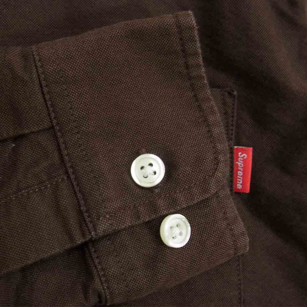 Supreme シュプリーム Button Down Shirt ボタン ダウン シャツ 茶 ブラウン系 S【中古】