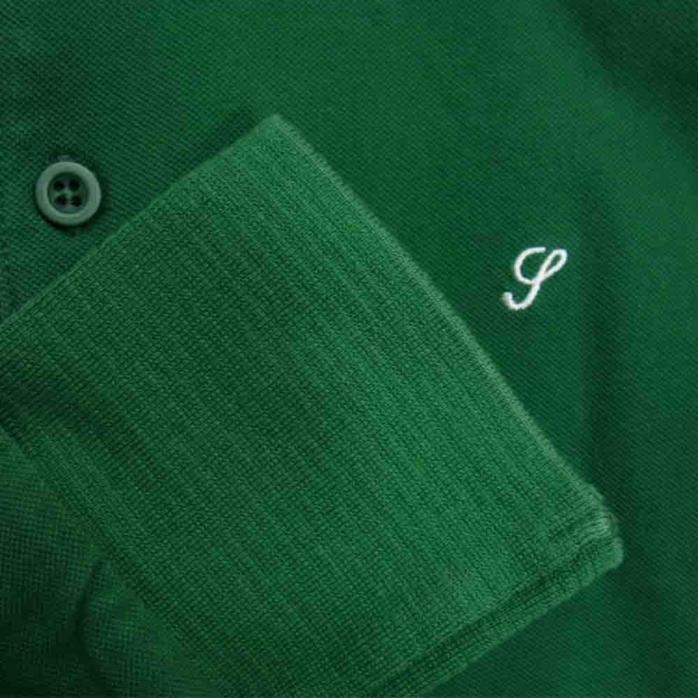 Supreme シュプリーム 14AW Solid L/S Polo ロングスリーブ ポロ シャツ グリーン グリーン系 S【中古】