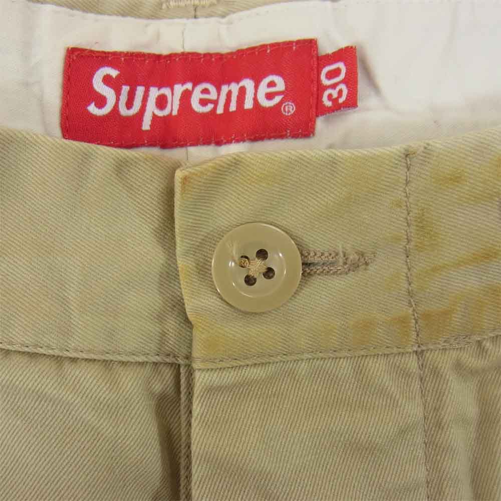 Supreme シュプリーム 14AW 刺繍 ワークパンツ チノパンツ ベージュ ベージュ系 30【中古】
