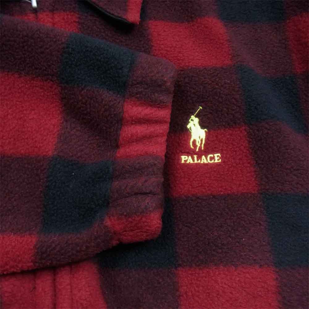 パレス × Polo Ralph Lauren チェック フリースジャケット レッド系 S【中古】