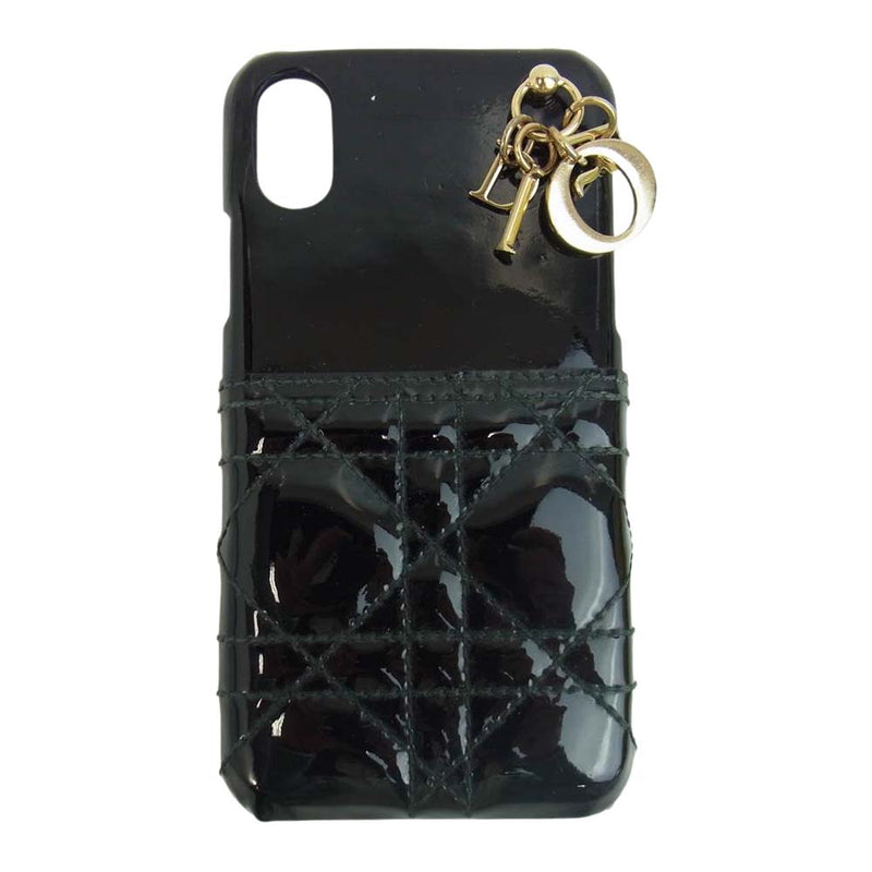 Christian Dior クリスチャンディオール カナージュ iPhoneX/XS ケース ブラック ブラック系【中古】