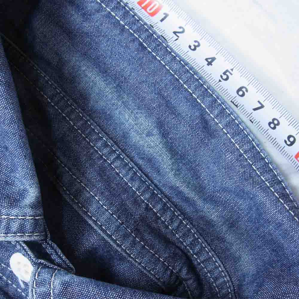 EVISU エヴィス チンストラップ デニム ワーク 長袖 シャツ インディゴブルー系 表記無し【中古】