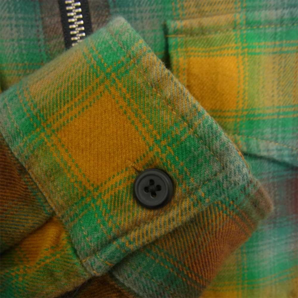 Supreme シュプリーム 15SS Shadow Plaid Flannel Shirt ジップ シャドウ プレイド フランネル チェック シャツ M【中古】