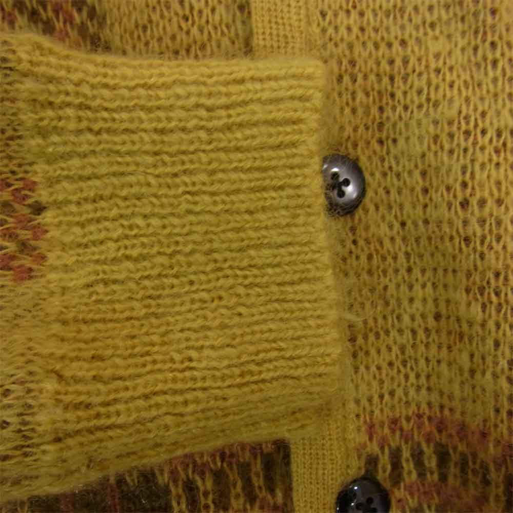 Supreme シュプリーム 14AW Mohair Sweater チェック モヘア セーター カーディガン イエロー系 S【中古】