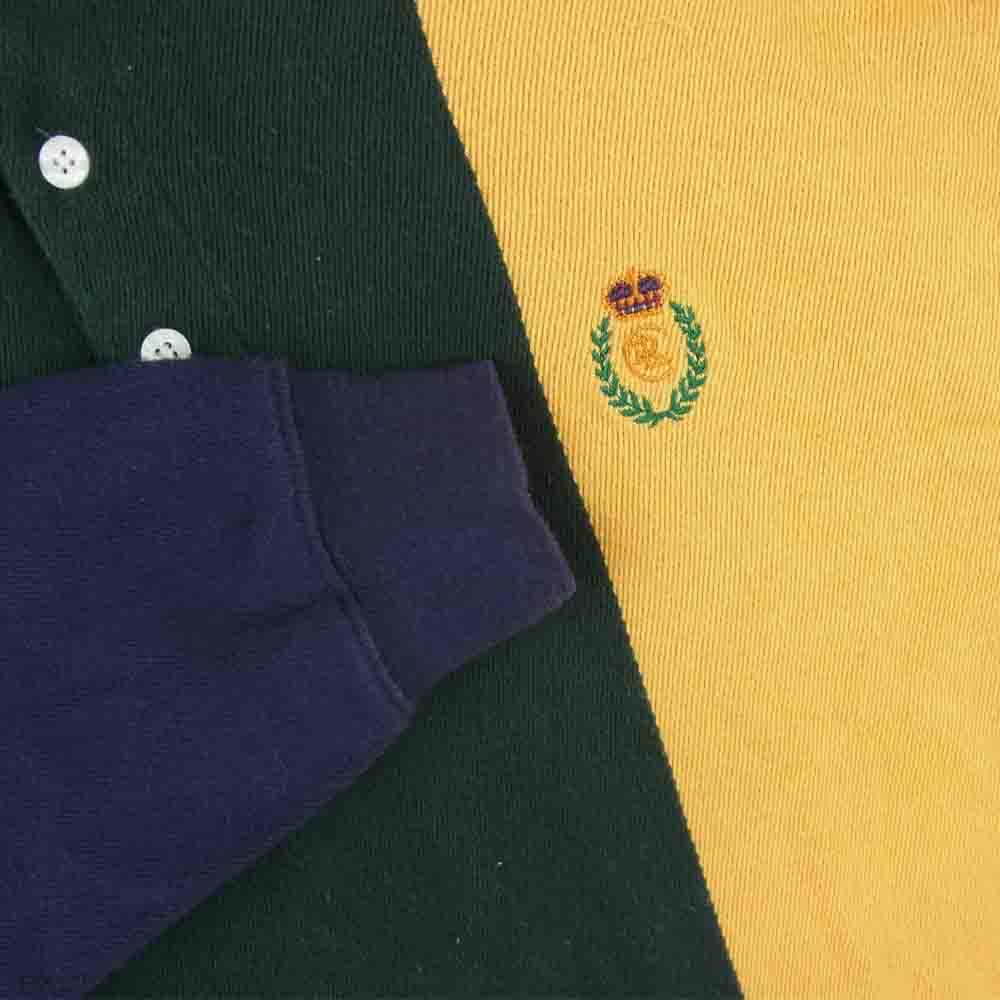 RALPH LAUREN ラルフローレン CHAPS チャップス ヴィンテージ 90s ロングスリーブ ポロシャツ イエロー系 パープル系 XL【中古】